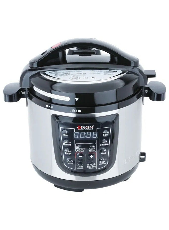 Edison Pro Electric Pressure Pot, Granite Inner Pot, 800 watts, 4 Liters, 10 Cooking Functions, GT409-W - Silver Black - Image 2